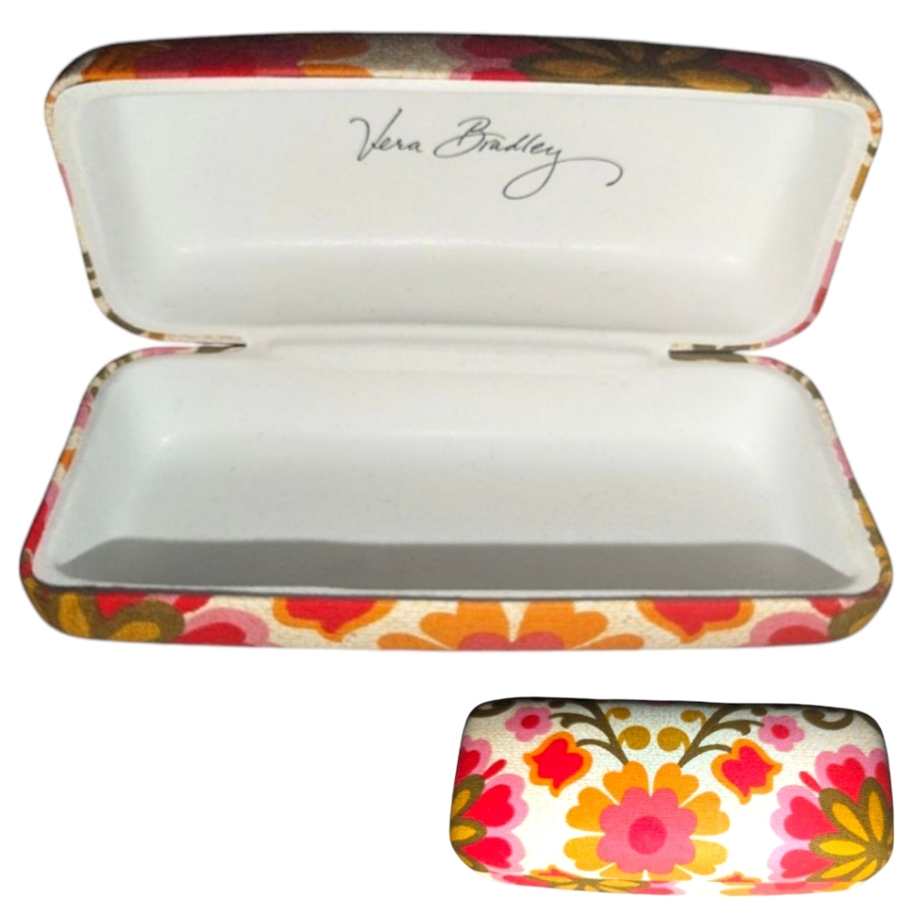 Vera Bradley Saturated FLORAL Hard Case Protective Eyeglass Case Festival Print